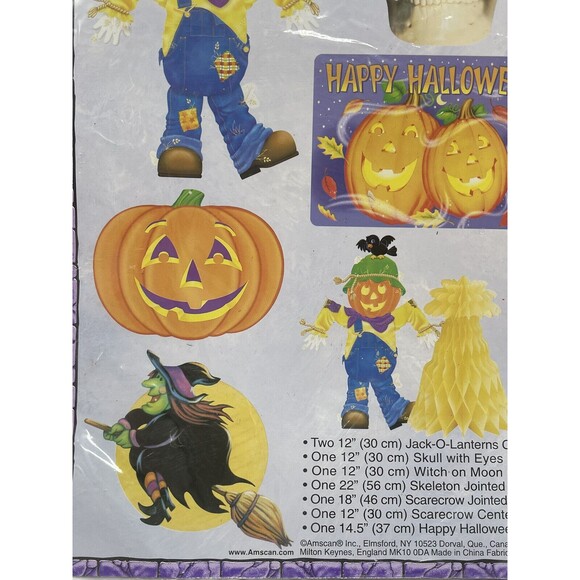 Vintage Amscam 8 Eight Halloween DieCut Ephemera Paper Fall Decor Witch Skeleton - Picture 5 of 12